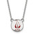 LogoArt Alpha Chi Omega Necklace - Sterling Silver Rhodium-Plated Sorority Symbol Small Color Enamel Pendant 18 Inch - SS044ACO-18