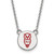 LogoArt Chi Omega Necklace - Sterling Silver Rhodium-Plated Sorority Symbol Small Color Enamel Pendant 18 Inch - SS044CHO-18