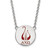 LogoArt Alpha Chi Omega Necklace - Sterling Silver Rhodium-Plated Sorority Symbol Large Color Enamel Pendant 18 Inch - SS045ACO-18