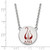 LogoArt Alpha Chi Omega Necklace - Sterling Silver Rhodium-Plated Sorority Symbol Large Color Enamel Pendant 18 Inch - SS045ACO-18 - View 2