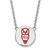 LogoArt Chi Omega Necklace - Sterling Silver Rhodium-Plated Sorority Symbol Large Color Enamel Pendant 18 Inch - SS045CHO-18
