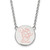 LogoArt Delta Zeta Necklace - Sterling Silver Rhodium-Plated Sorority Symbol Large Color Enamel Pendant 18 Inch - SS045DZ-18