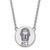 LogoArt Phi Sigma Sigma Necklace - Sterling Silver Rhodium-Plated Sorority Symbol Large Color Enamel Pendant 18 Inch - SS045PSS-18