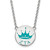LogoArt Zeta Tau Alpha Necklace - Sterling Silver Rhodium-Plated Sorority Symbol Small Color Enamel Pendant 18 Inch, 19 mm Wide