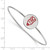 LogoArt Chi Omega Bracelet - Sterling Silver Rhodium-Plated Enameled Slip-on Bangle - SS048CHO-7 - View 3