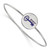 LogoArt Kappa Kappa Gamma Bracelet - Sterling S. Rhodium-Plated Enameled Slip-on Bangle - SS048KKG-7