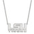 LogoArt Louisiana State University Necklace - Sterling Silver Rhodium-Plated L-S-U Tigers Large Pendant 18 Inch