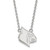 LogoArt University of Louisville Necklace - Sterling Silver Rhodium-Plated Cardinal Large Pendant 18 Inch