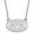 Sterling Silver Rhodium-Plated LogoArt Auburn Tigers Small Pendant 18 Inch Necklace