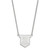 LogoArt University of Illinois Necklace - Sterling Silver Rhodium-Plated Victory Badge Large Pendant 18 Inch