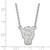 LogoArt North Carolina State University Necklace - Sterling Silver Rhodium-Plated Wolf Large Pendant 18 Inch - View 2