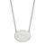 LogoArt University of Iowa Necklace - Sterling Silver Rhodium-Plated Hawk Large Oval Pendant 18 Inch