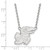LogoArt University of Kansas Necklace - Sterling Silver Rhodium-Plated Jayhawk Large Pendant 18 Inch, 19 mm Wide - SS058UKS-18 - View 2