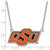 LogoArt Oklahoma State University Necklace - Sterling Silver Rhodium-Plated O-S-U Large Enameled Pendant 18 Inch - View 3