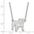 LogoArt University of Georgia Necklace - Sterling Silver Rhodium-Plated Bulldog Large Pendant 18 Inch, 18 mm Wide - View 2