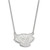 LogoArt University of Wisconsin Necklace - Sterling Silver Rhodium-Plated Badger Large Pendant 18 Inch, 28 mm Wide