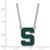 LogoArt Michigan State University Necklace - Sterling Silver Rhodium-Plated Letter S Large Enameled Pendant 18 Inch - View 2