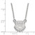 LogoArt University of Georgia Necklace - Sterling Silver Rhodium-Plated Bulldog Small Pendant 18 Inch, 13 mm Wide - View 2