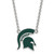 LogoArt Michigan State University Necklace - Sterling Silver Rhodium-Plated Spartan Large Enameled Pendant 18 Inch