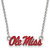 LogoArt University of Mississippi Necklace - Sterling Silver Rhodium-Plated Ole Miss Small Enameled Pendant 18 Inch