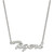 LogoArt Louisiana State University Necklace - Sterling Silver Rhodium-Plated Tigers Script Medium Pendant 18 Inch