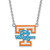 LogoArt University of Tennessee Necklace - Sterling Silver Rhodium-Plated Lady Volunteers Large Enameled Pendant 18 Inch
