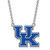 LogoArt University of Kentucky Necklace - Sterling Silver Rhodium-Plated U-K Large Enameled Pendant 18 Inch