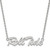 LogoArt University of Alabama Necklace - Sterling Silver Rhodium-Plated Roll Tide Script Large Pendant 18 Inch