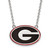 Sterling Silver Rhodium-Plated LogoArt U of Georgia Letter G Large Enameled Pendant 18 Inch Necklace