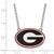 Sterling Silver Rhodium-Plated LogoArt U of Georgia Letter G Large Enameled Pendant 18 Inch Necklace - View 2