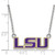 LogoArt Louisiana State University Necklace - Sterling Silver Rhodium-Plated L-S-U Small Enameled Pendant 18 Inch - View 2