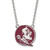 LogoArt Florida State University Necklace - Sterling Silver Rhodium-Plated Seminole Large Enameled Pendant 18 Inch
