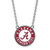 LogoArt University of Alabama Necklace - Sterling Silver Rhodium-Plated Crimson Tide Large Enameled Pendant 18 Inch