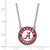 LogoArt University of Alabama Necklace - Sterling Silver Rhodium-Plated Crimson Tide Large Enameled Pendant 18 Inch - View 2
