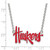 LogoArt University of Nebraska Necklace - Sterling Silver Rhodium-Plated Huskers Script Large Enameled Pendant 18 Inch - View 2