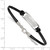 LogoArt Florida State University Bracelet - Sterling Silver Rhodium-Plated Seminoles Small Center Black Leather 7 Inch with Extender - View 2