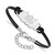 LogoArt Colorado Avalanche Bracelet - Sterling Silver Rhodium-Plated Hockey Stick Leather