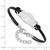 Sterling Silver Rhodium-Plated LogoArt Penn State Univ Football Leather Bracelet - View 2