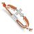 LogoArt University of Tennessee Bracelet - Stainless Steel Letter T Adjustable Cord