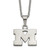 LogoArt University of Michigan Pendant - Stainless Steel The Letter M 18 Inch Necklace with 2 Inch Extender