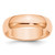 10K Rose Gold 6 mm Half Round Wedding Band