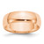 10K Rose Gold 6 mm Lightweight Half Round Wedding Band