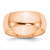 10K Rose Gold 8 mm Lightweight Half Round Wedding Band