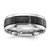 Chisel Cobalt Polished with Brushed Black Ion-Plated Grooved Center 8 mm Wedding Band, Domed