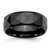 Chisel Ceramic Faceted Black 8 mm Polished Beveled Edge Wedding Band