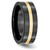 Chisel Ceramic Flat Black with 14K Gold Inlay 8 mm Polished Wedding Band - View 4