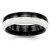 Chisel Ceramic Black and White 6 mm Polished Wedding Band, Domed