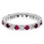 Rhodium-Plated 14K White Gold Lab-Grown Diamond and Lab-Created Ruby Eternity Band, 2.65 mm - View 4