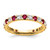 14K Yellow Gold Lab-Grown Diamond and Lab-Created Ruby Eternity Band, 2.65 mm