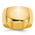 14K Yellow Gold 10 mm Lightweight Half Round Wedding Band